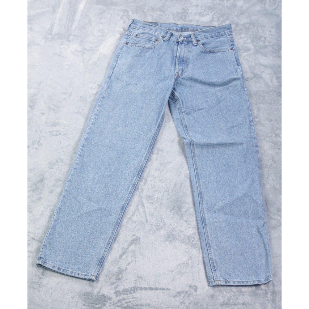 Levis 550 Relaxed Fit Light Wash Blue Denim Jeans Mens 31x32 Measures 31x31